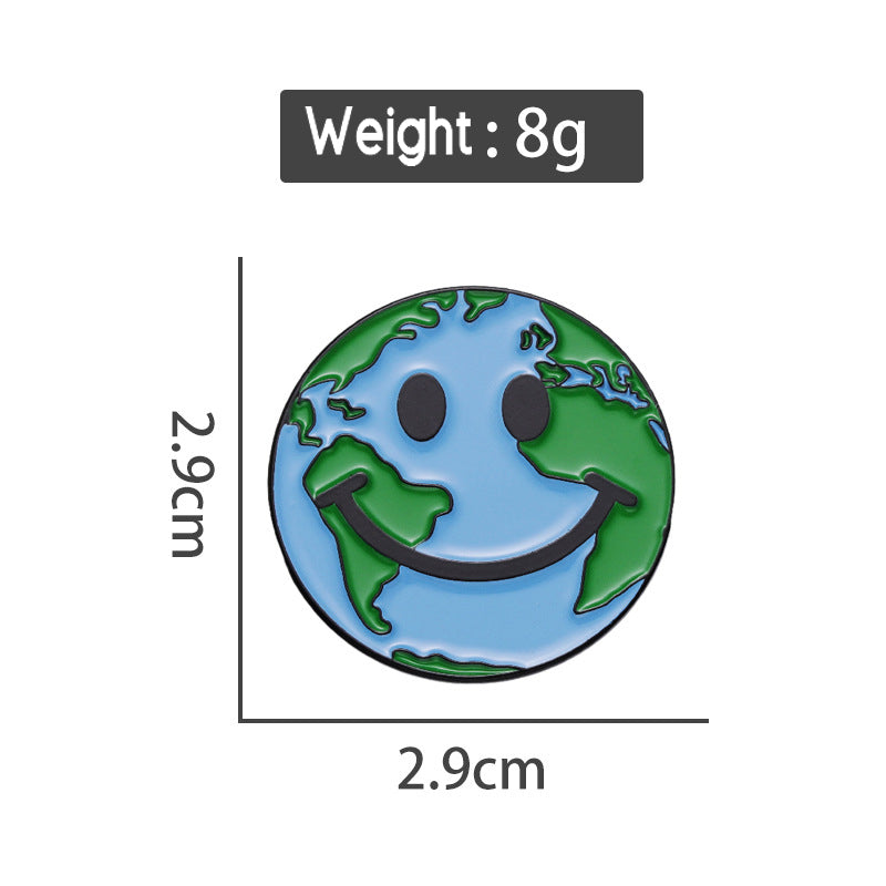 Protect The Earth Smile Face Teacher Pin