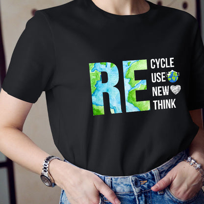 Recycle Reuse Renew Rethink Teacher T-Shirt