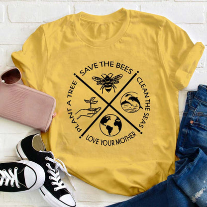 Plant A Tree Save The Bees Teacher T-Shirt
