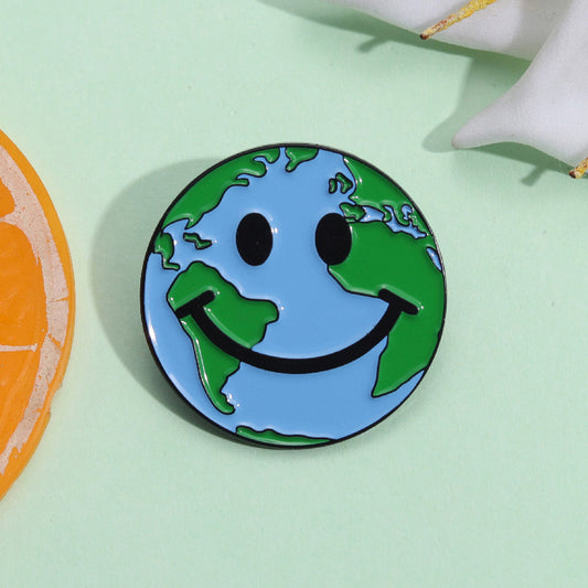 Protect The Earth Smile Face Teacher Pin