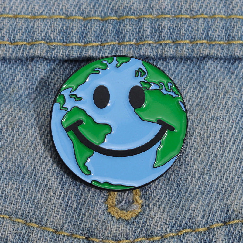 Protect The Earth Smile Face Teacher Pin
