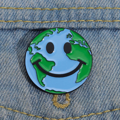 Protect The Earth Smile Face Teacher Pin