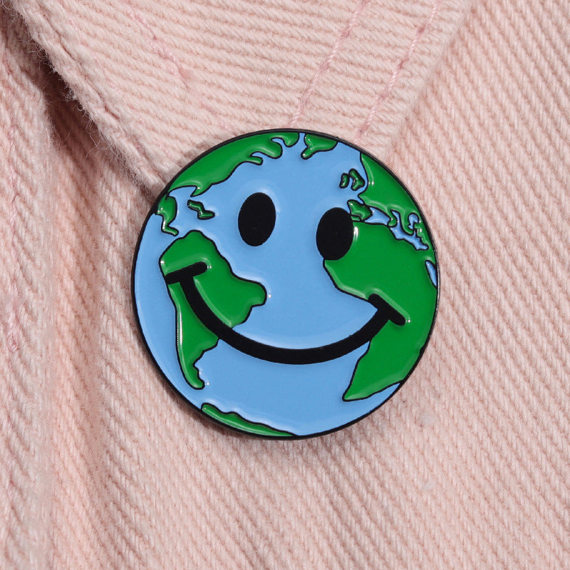 Protect The Earth Smile Face Teacher Pin