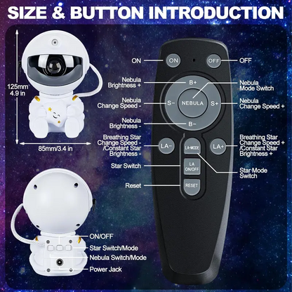 LED Astronaut Galaxy Star Projector – Remote Control 360° Adjustable Nebula Night Light for Bedroom & Room Decor