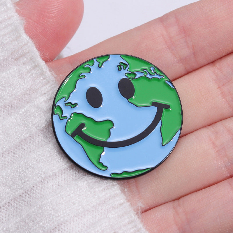Protect The Earth Smile Face Teacher Pin