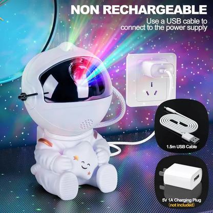 LED Astronaut Galaxy Star Projector – Remote Control 360° Adjustable Nebula Night Light for Bedroom & Room Decor
