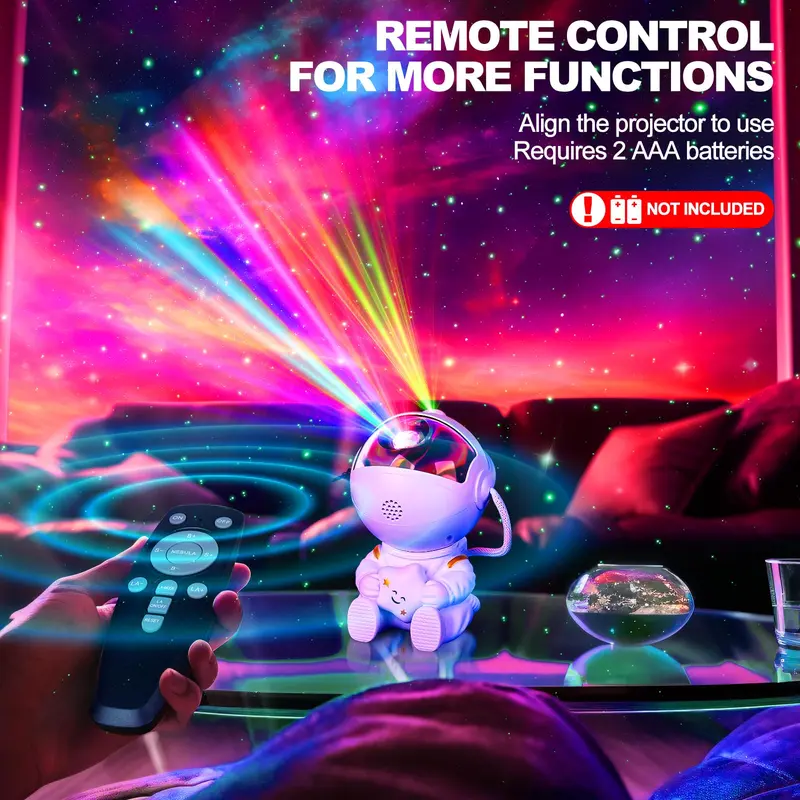 LED Astronaut Galaxy Star Projector – Remote Control 360° Adjustable Nebula Night Light for Bedroom & Room Decor